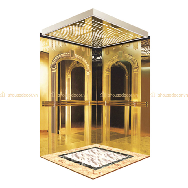 Mẫu ốp inox cabin thang máy số 02