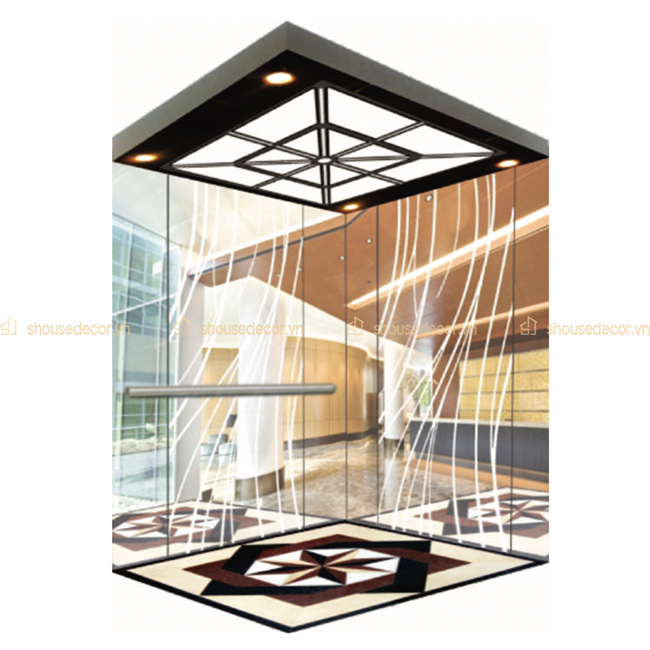 Mẫu ốp inox cabin thang máy số 04