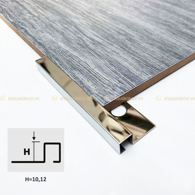 Minh họa kích thước sản phẩm nẹp vuông góc tường 10mm