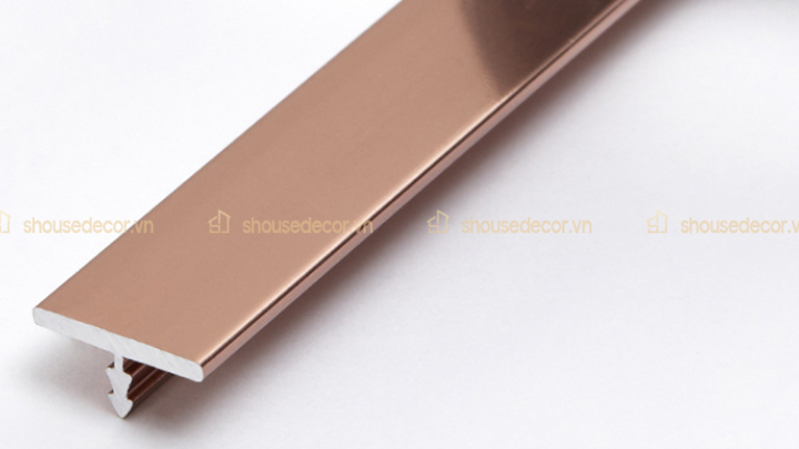 Minh họa nẹp T inox gương vàng đồng