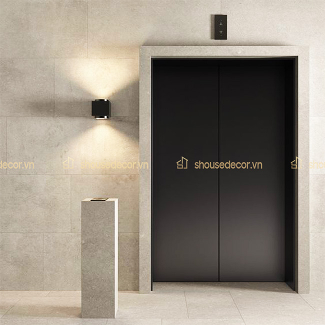 Minh họa Ốp inox đen cho thang máy tường mẫu OTMTD03