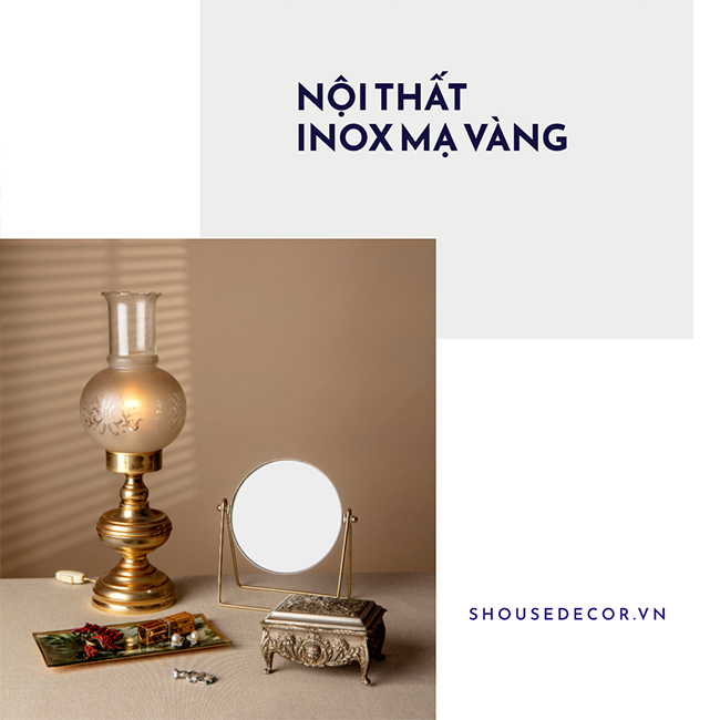 Nội thất inox mạ vàng giúp không gian trở nên sang trọng