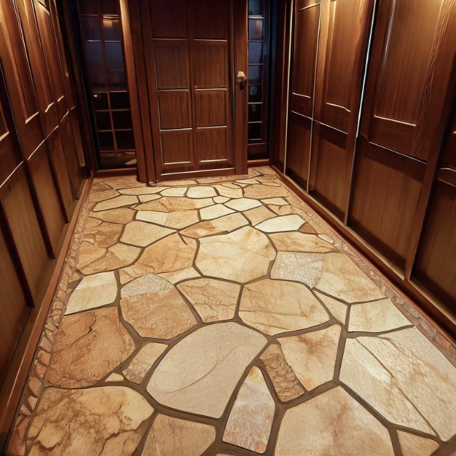 Ốp đá lát sàn cabin thang máy gia đình