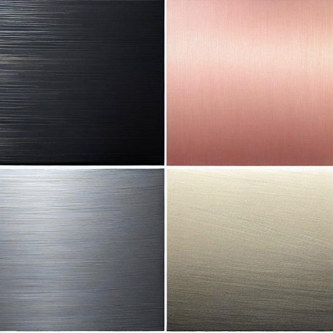 Ảnh ghép của các loại tấm inox 304 dày 1mm với màu sắc khác nhau