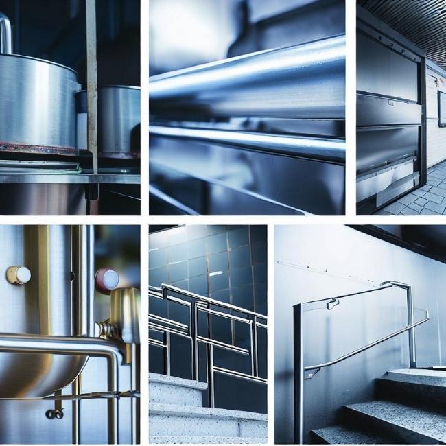 Ảnh ghép các ứng dụng khác nhau của tấm inox 304 dày 1mm trong cuộc sống