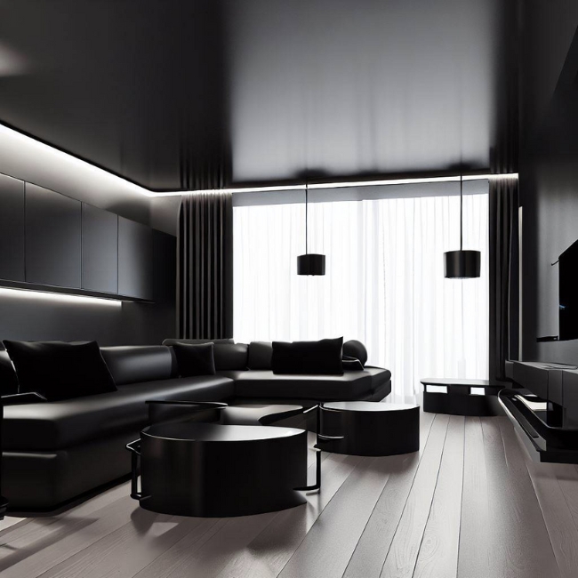 Ảnh một phòng khách với một số nội thất được làm từ tấm inox 304 dày 2mm