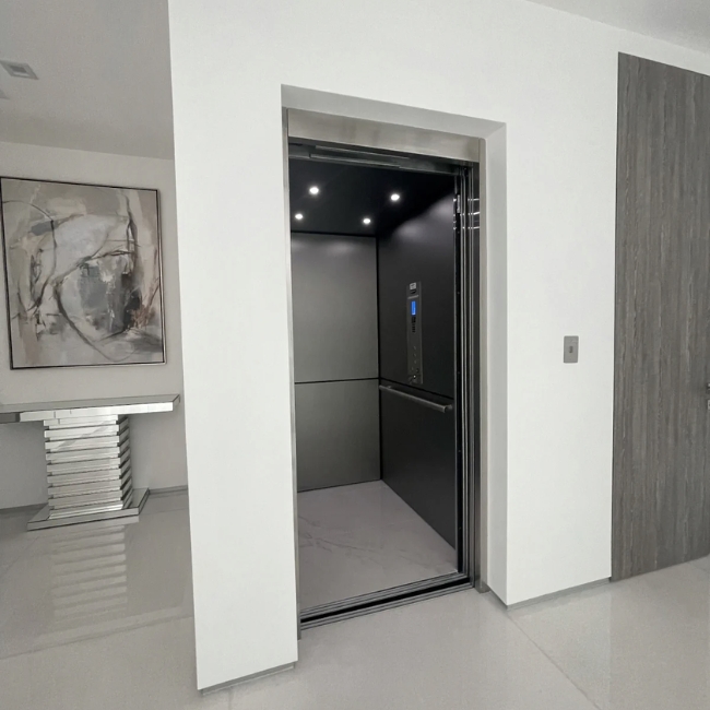 Mẫu thiết kế thang máy đẹp và hiện đại với cabin inox