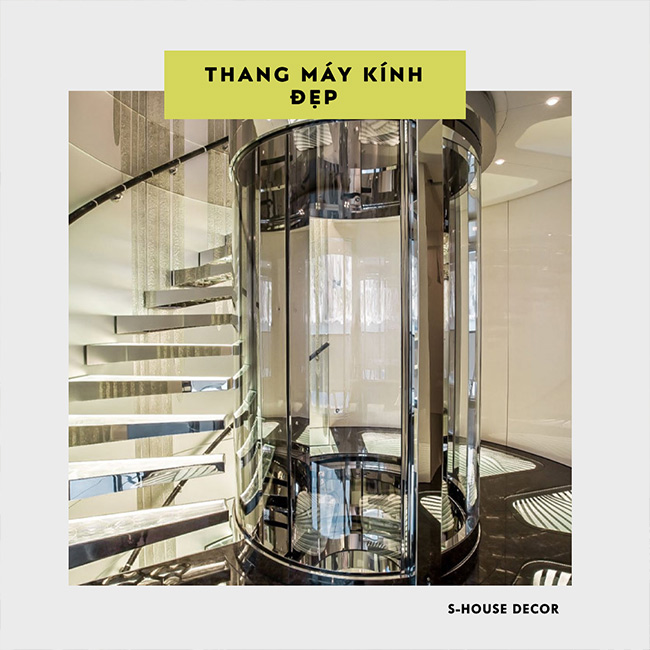 Thang máy kính mang đến một vẻ đẹp hiện đại, sang trọng và tinh tế