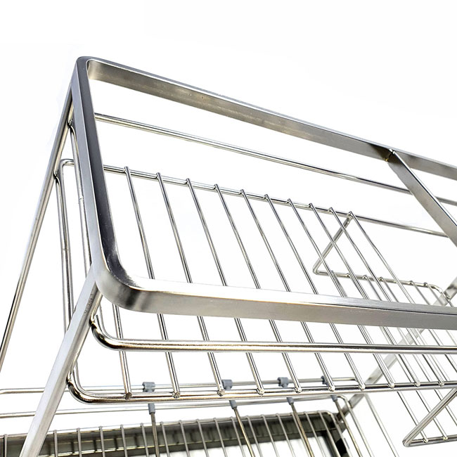 Dùng thanh inox dẹt làm kệ chén bát