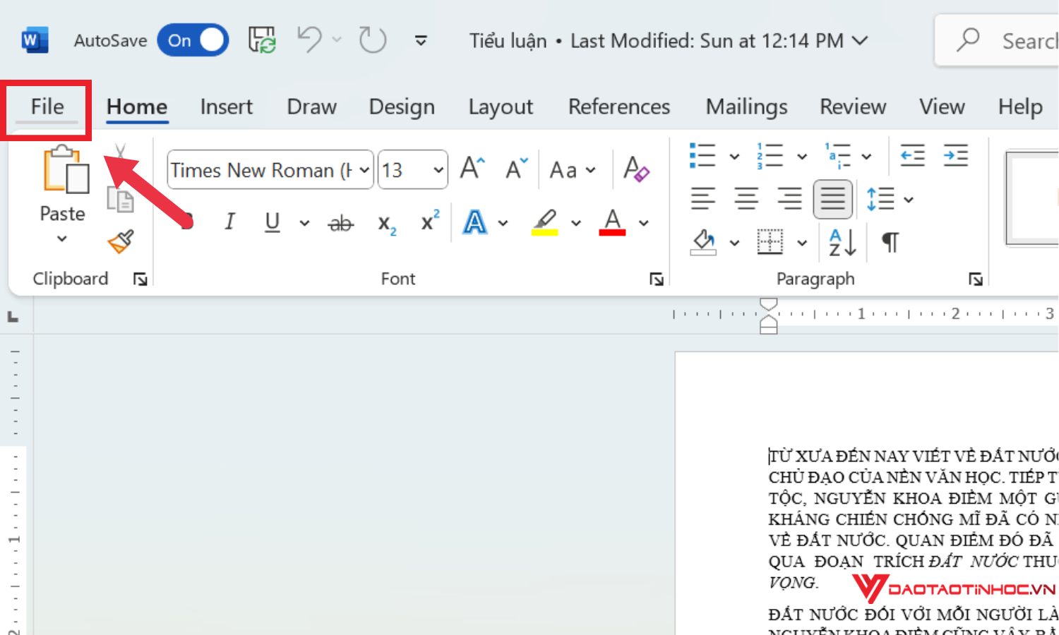 Hướng dẫn cách đặt mật khẩu file Word - bước 1