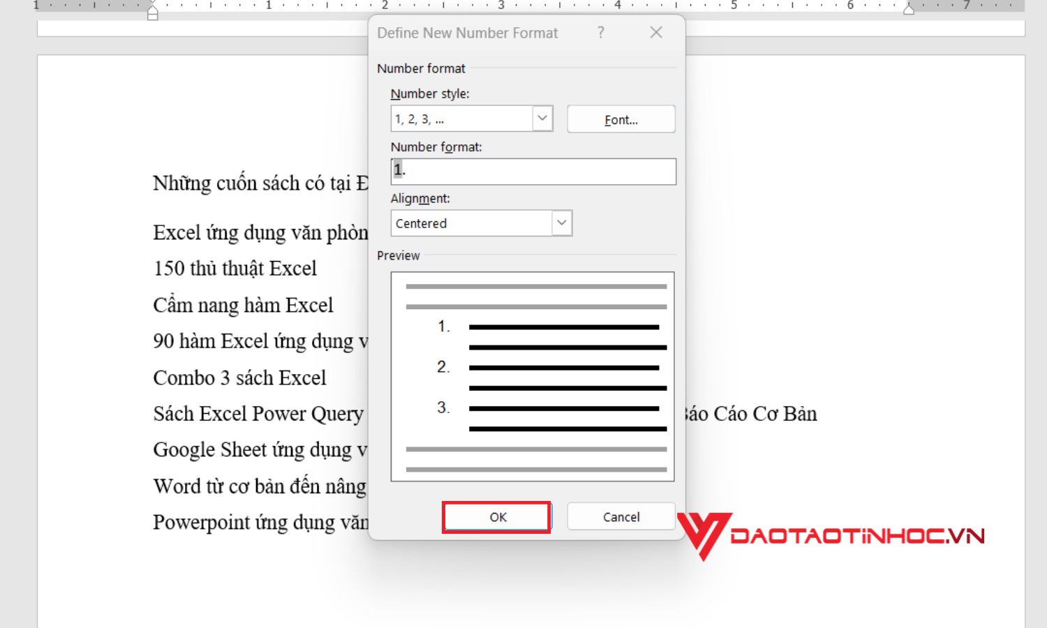 Cách đánh số thứ tự các đoạn văn trong Word - bước 3