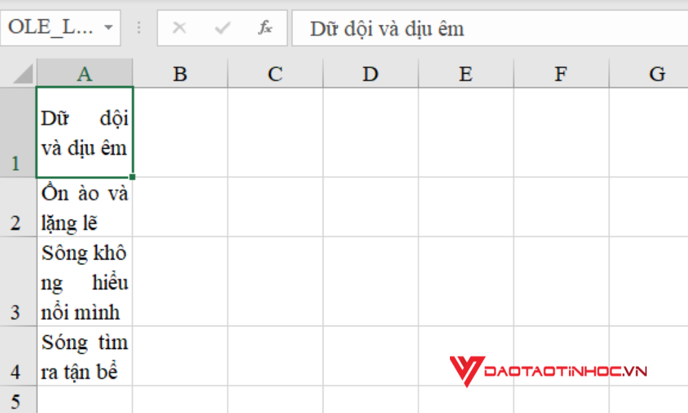 Cách chuyển file Word sang Excel bằng Paste Special - Bước 4