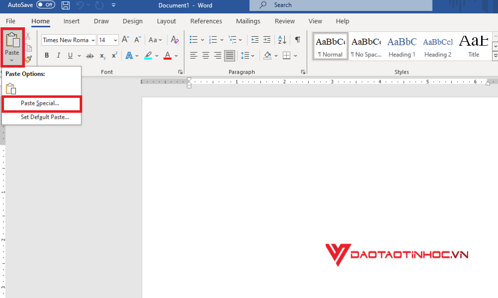 Cách chuyển Excel sang Word bằng Copy - tính năng Paste Special - Bước 2