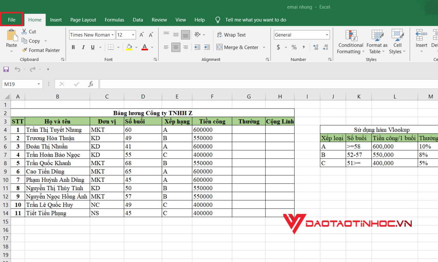 Cách chuyển số thành chữ bằng hàm VND - bước 2