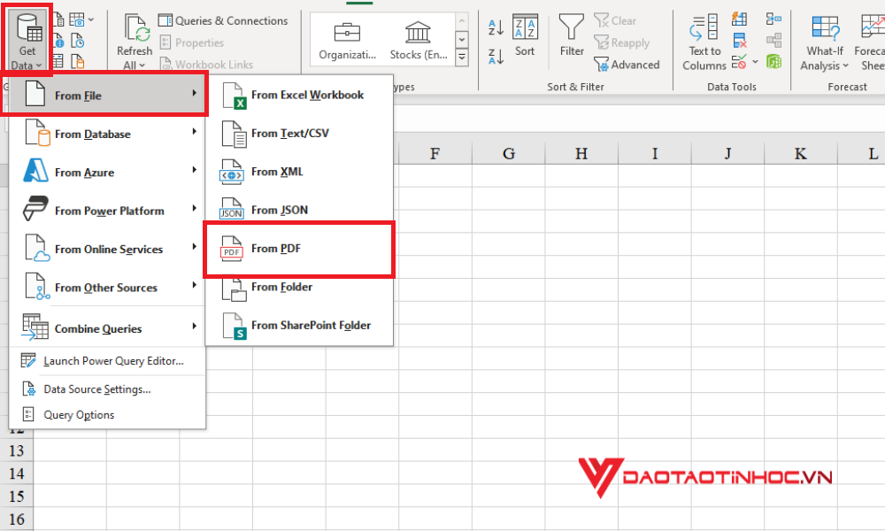 Chuyển file PDF sang Excel trực tiếp - Bước 2