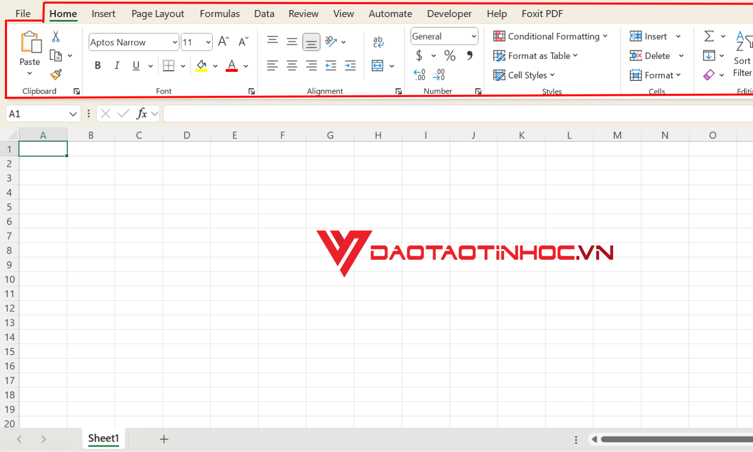 Thanh công cụ Ribbon trong Excel