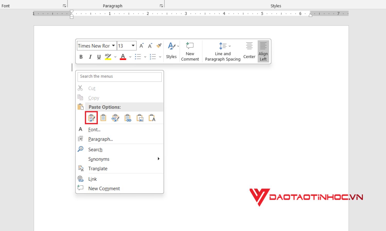 Cách copy file excel giữ nguyên định dạng sang file Word - Bước 2