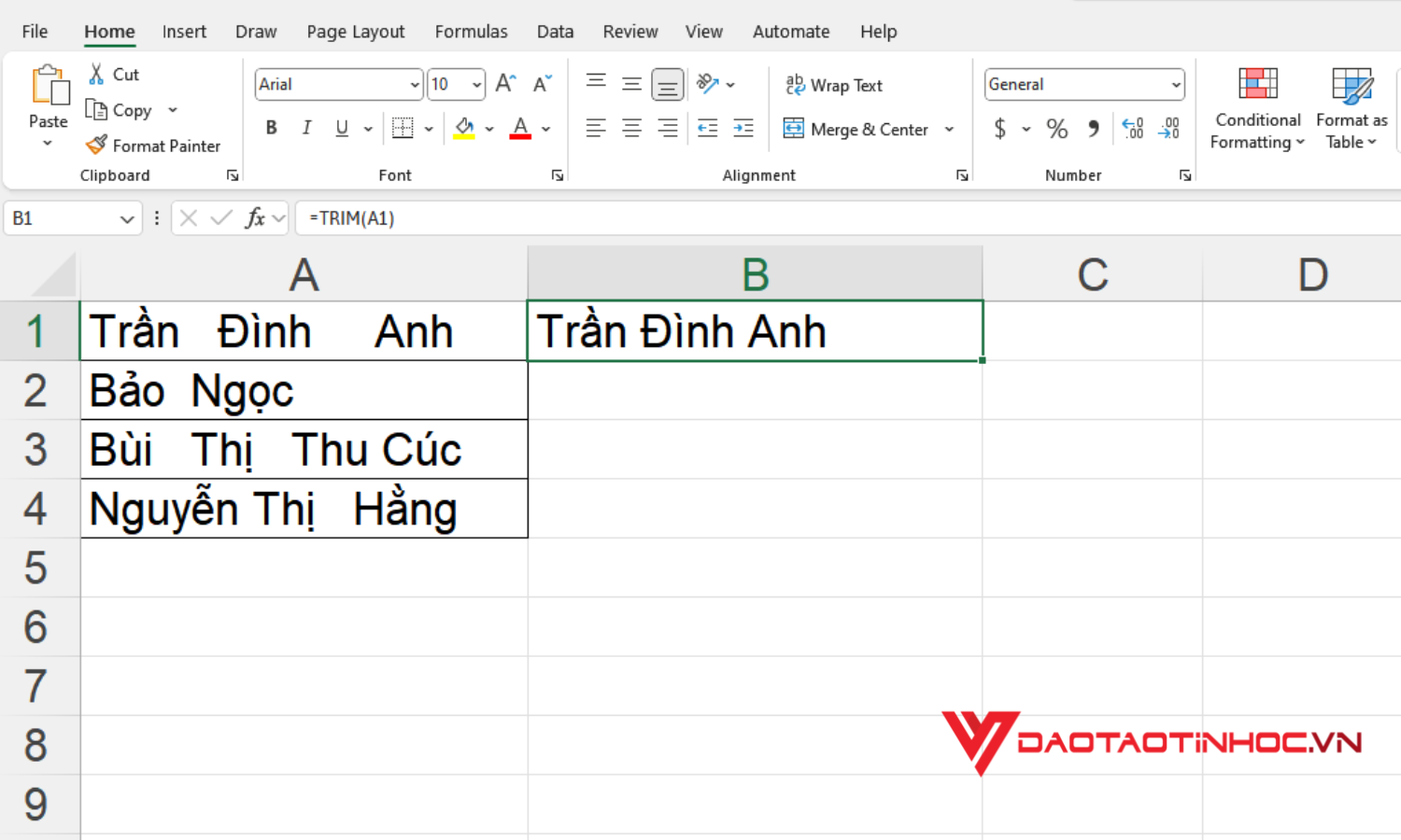Khoảng trắng đã được xóa
