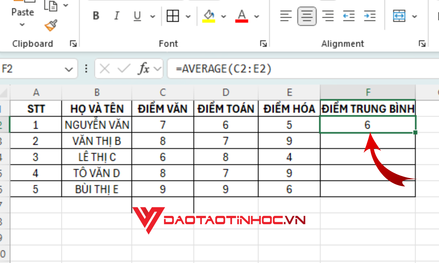 Nhấn Enter để ra kết quả