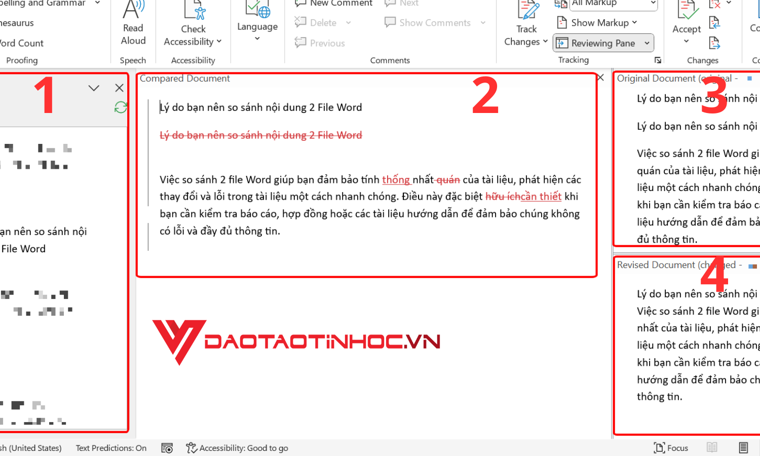 Những phần nội dung sau khi so sánh