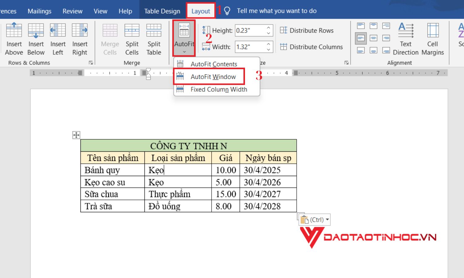 Cách copy file excel giữ nguyên định dạng sang file Word - Bước 3