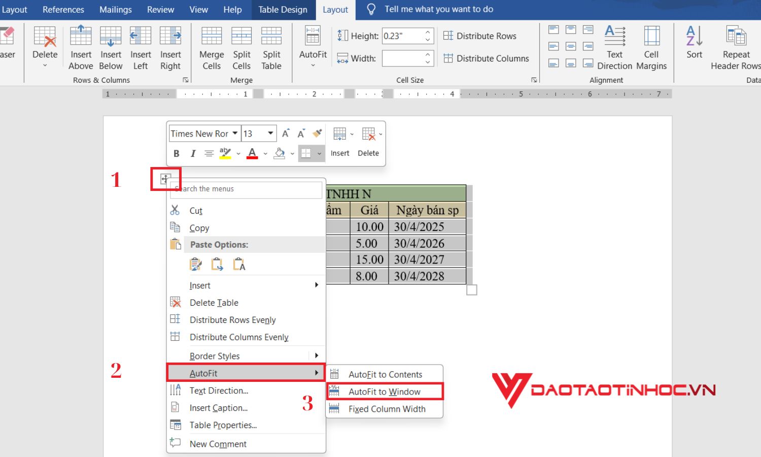Cách copy file excel giữ nguyên định dạng sang file Word - Bước 2