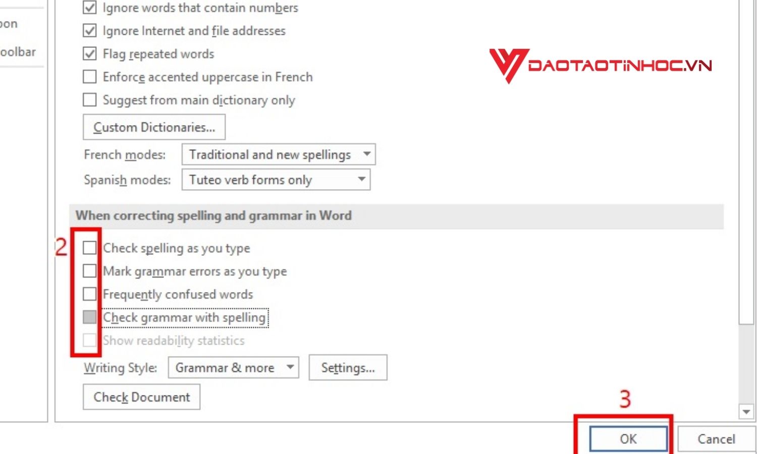 Cách sửa lỗi dính chữ trong word bước 4