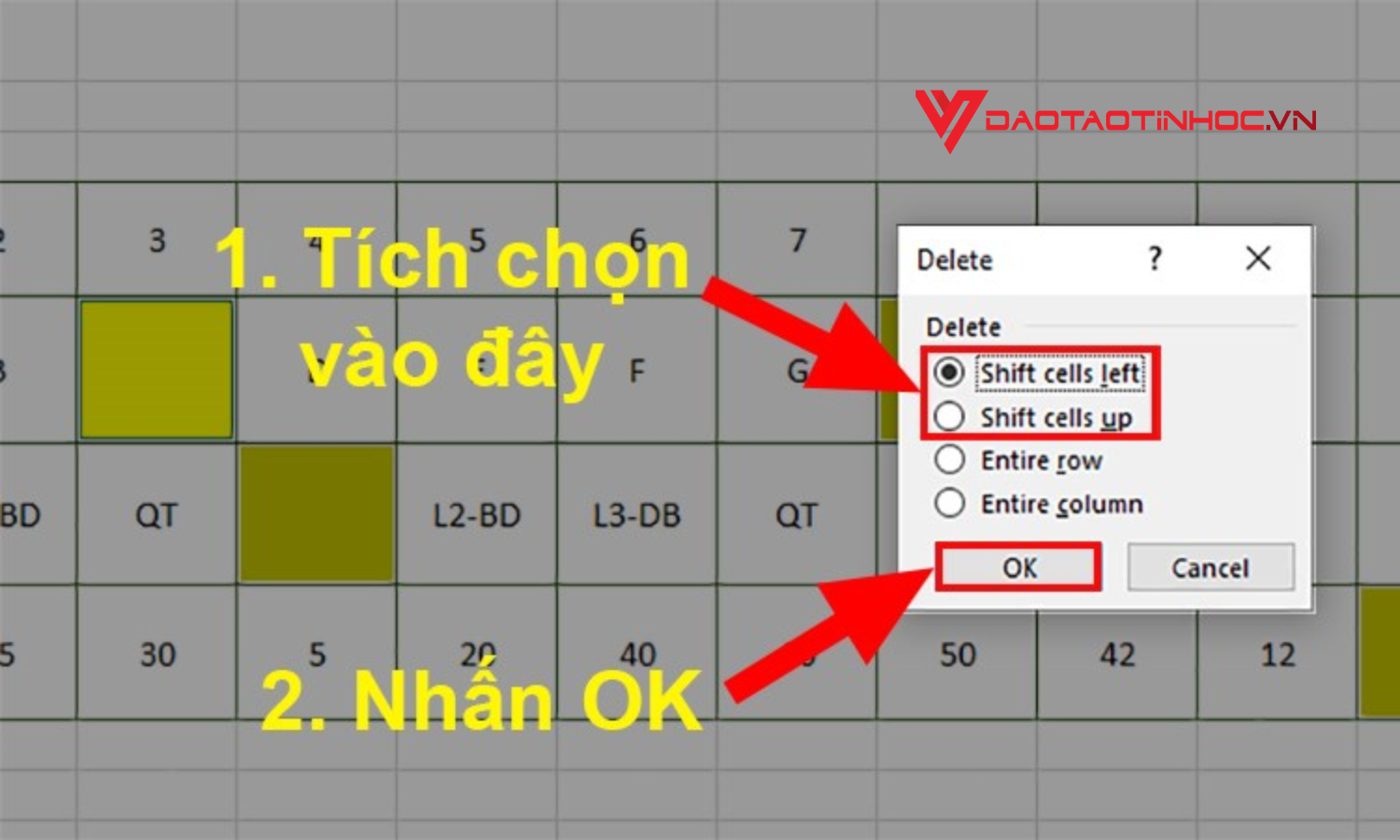 Cách xóa ô trống trong Excel - Bước 5
