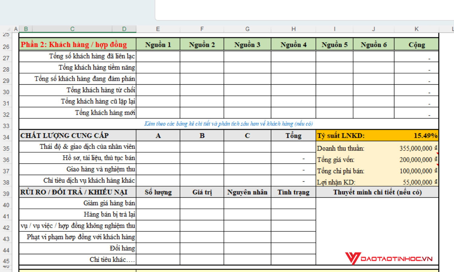 Mẫu báo cáo bán hàng hàng tháng (2/3)