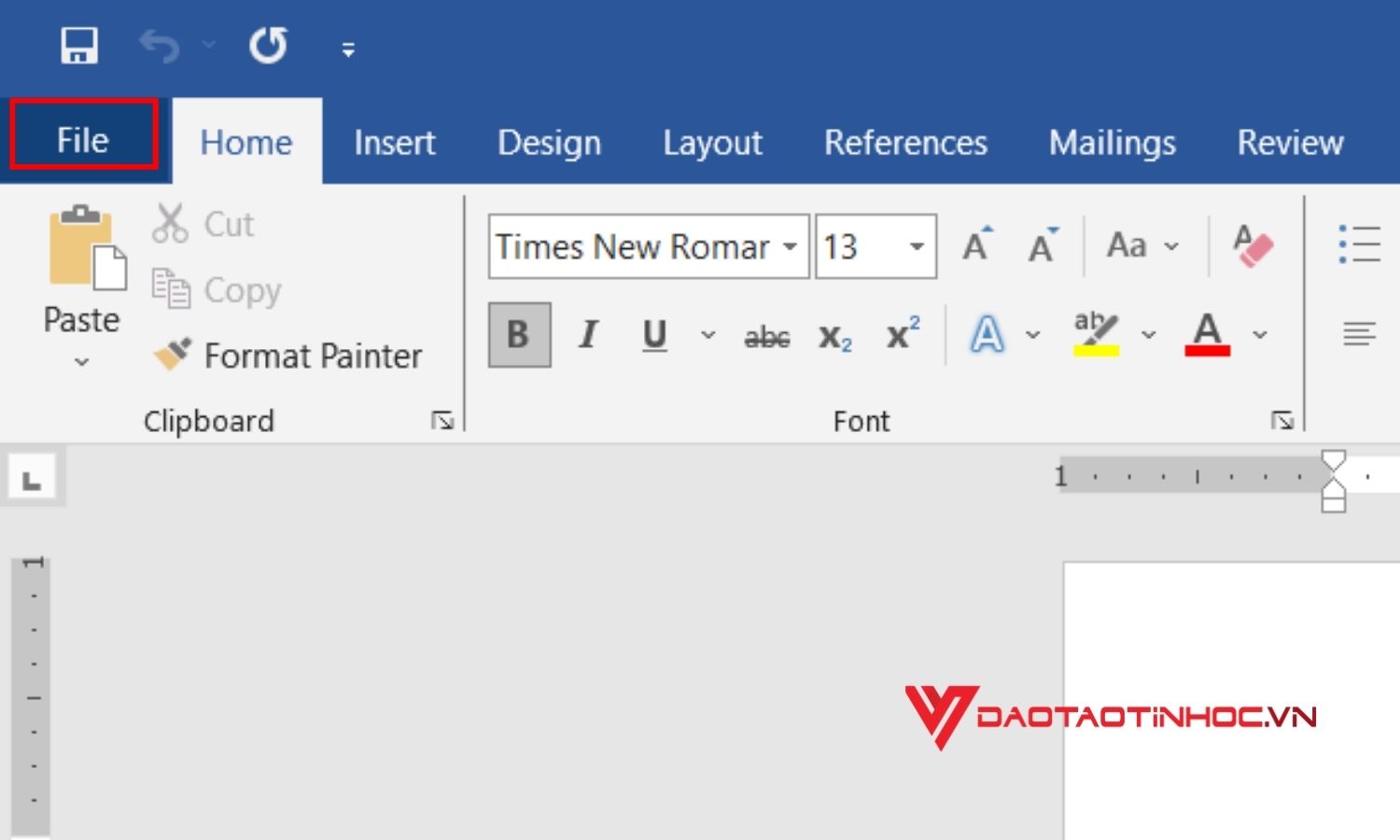 Cách sửa lỗi dính chữ trong word phiên bản 2010 trở đi bước 1