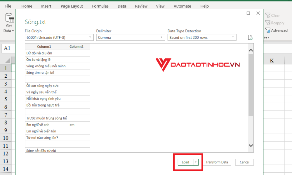 Cách chuyển file Word sang Excel bằng Plain Text - Bước 7