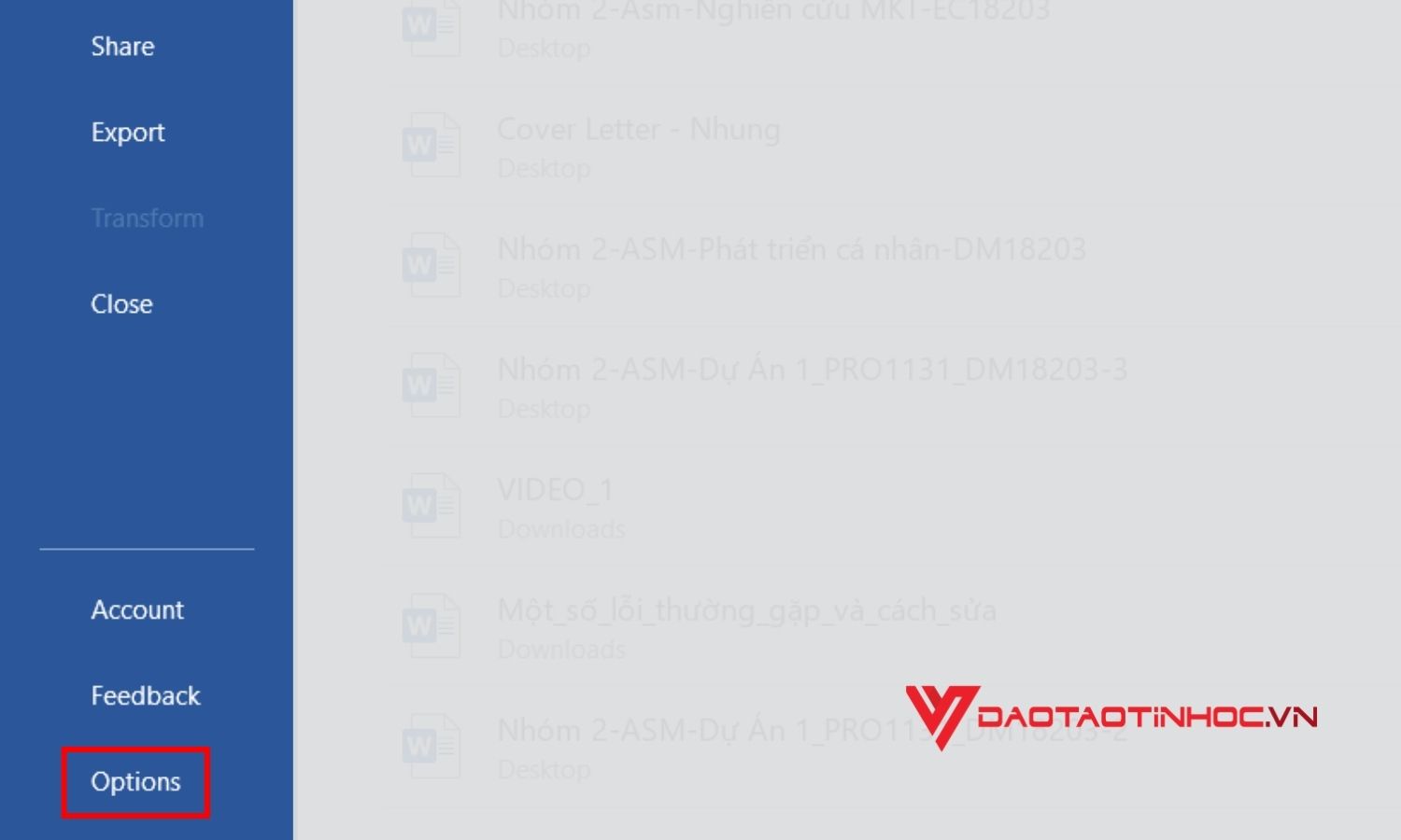 Cách sửa lỗi dính chữ trong word phiên bản 2010 trở đi bước 2