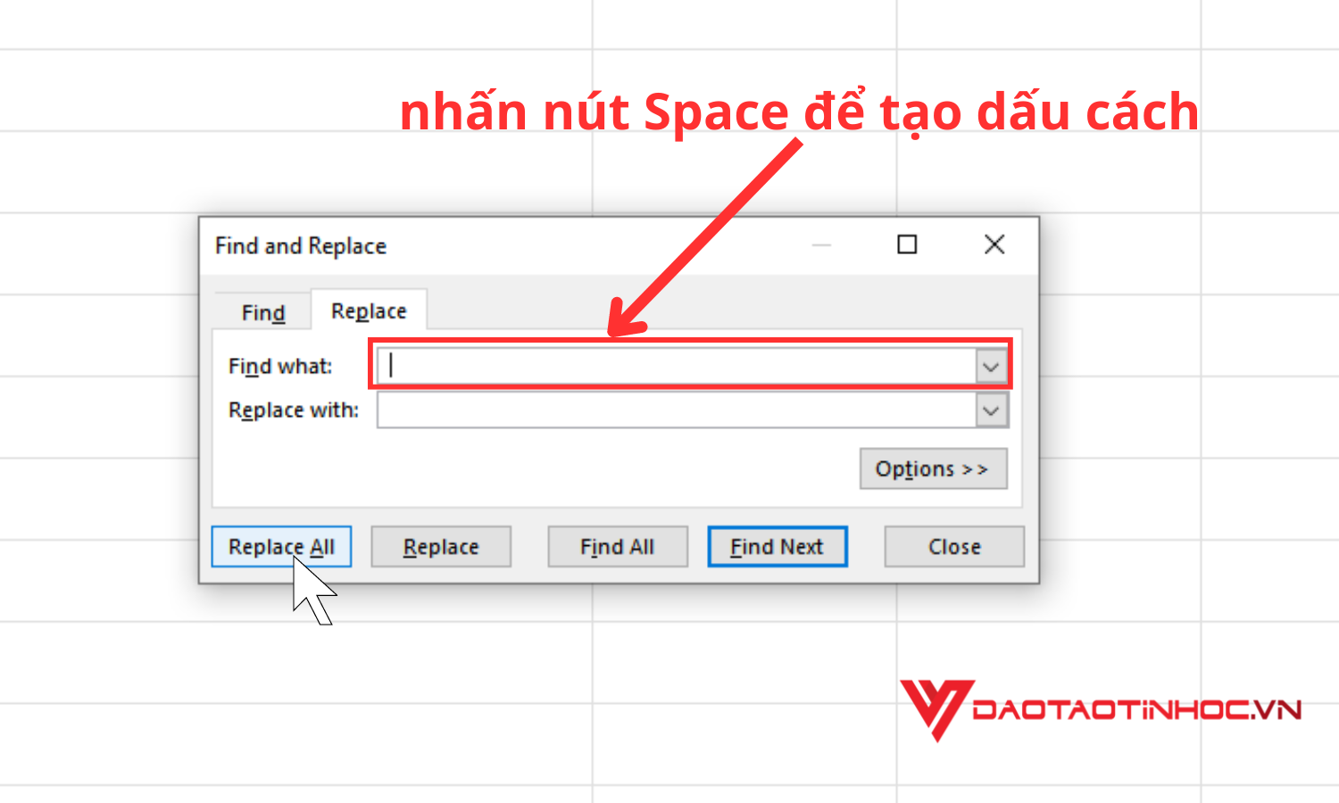 Cửa sổ Find and Replace