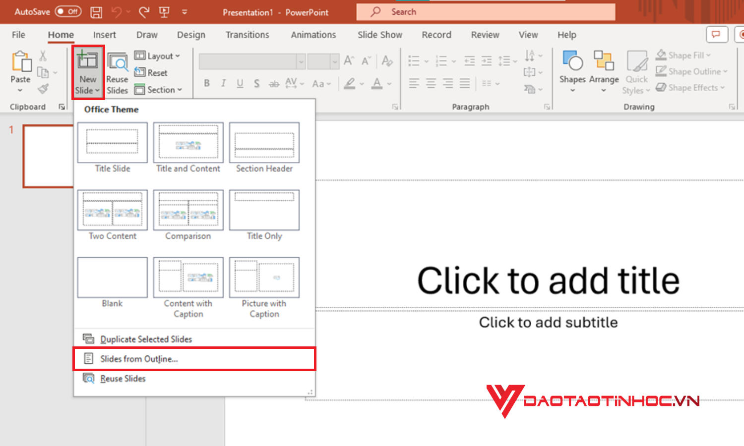 Cách chuyển Word sang Powerpoint từ phiên bản 2007, 2010 - Bước 2