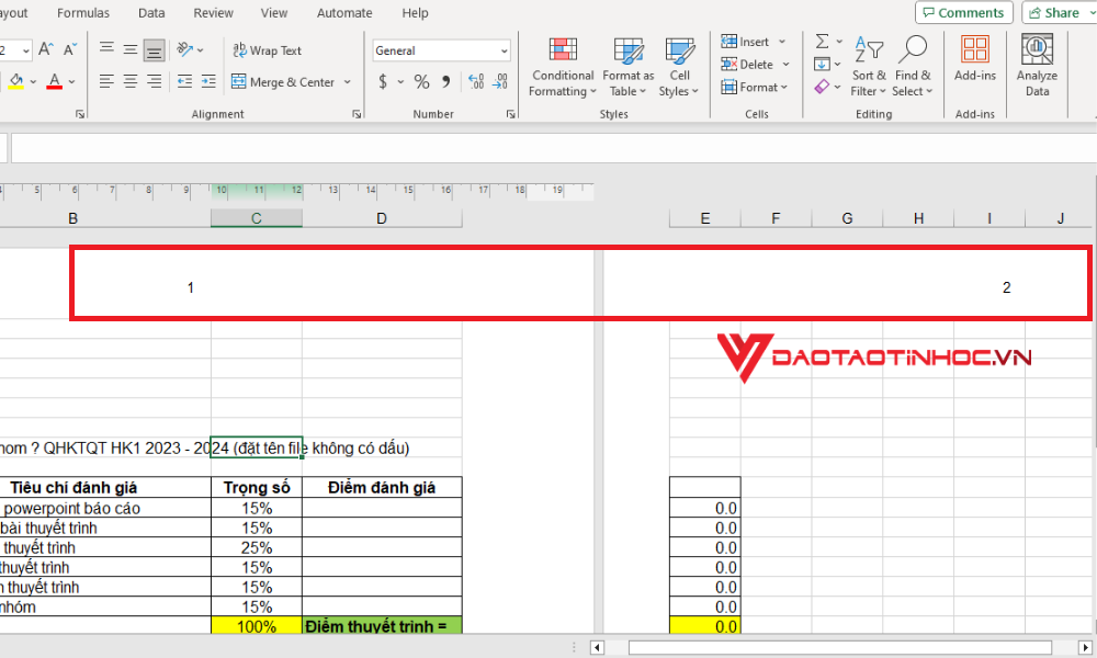Đánh số trang bằng Insert - Bước 3