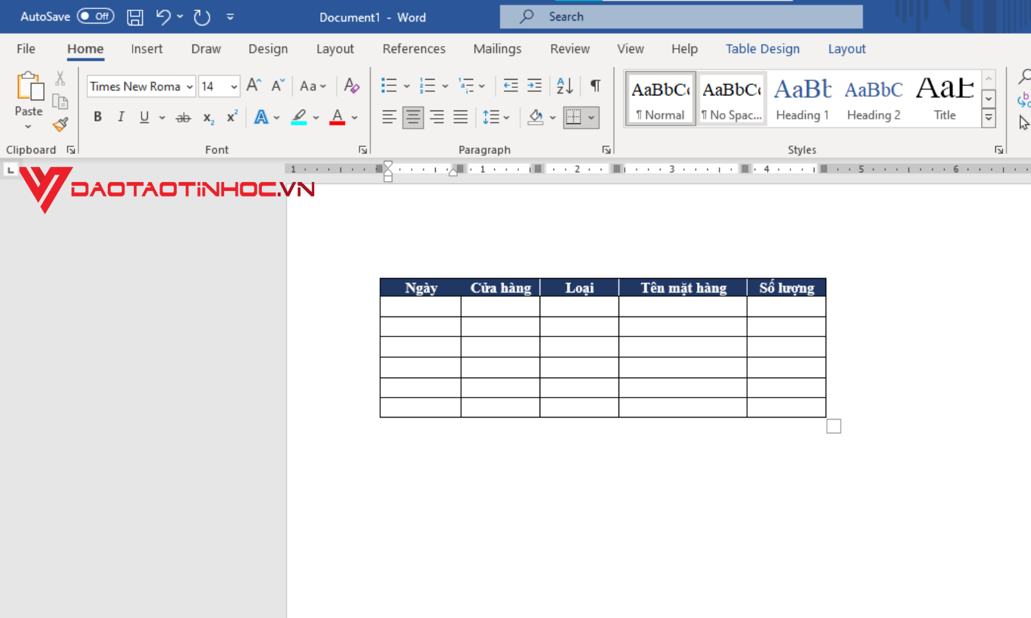 Lặp lại tiêu đề trong Word bằng Table Properties - Kết quả