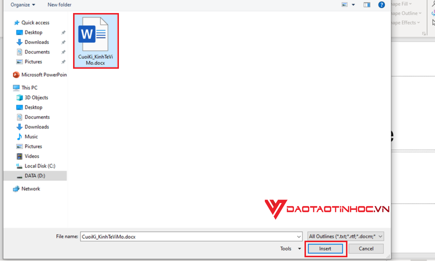 Cách chuyển Word sang Powerpoint từ phiên bản 2007, 2010 - Bước 3