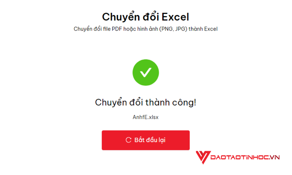 Chuyển file ảnh sang excel miễn phí - FastDoc Bước 5
