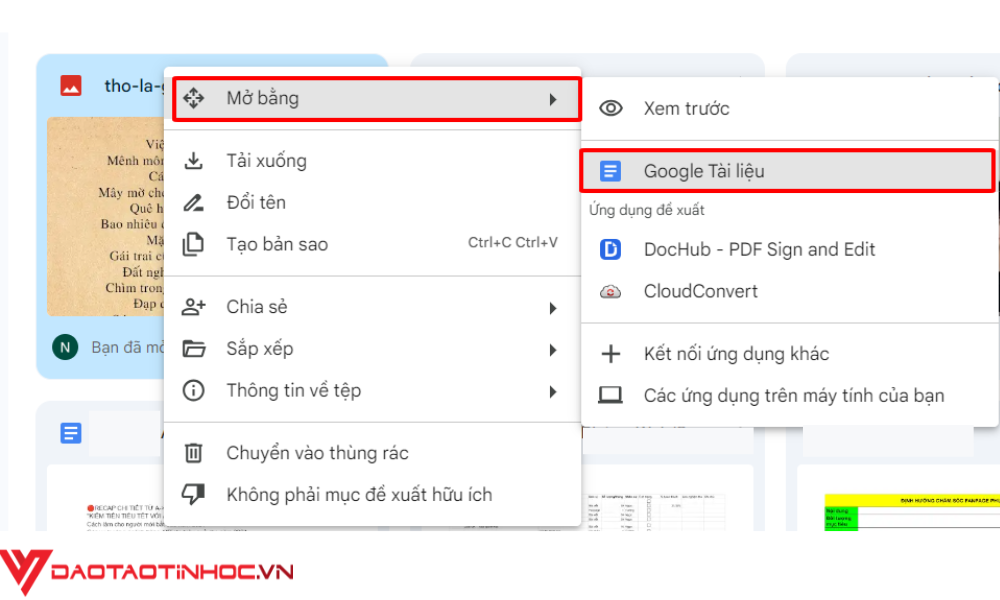 Cách chuyển file ảnh sang Word bằng Google Drive bước 3