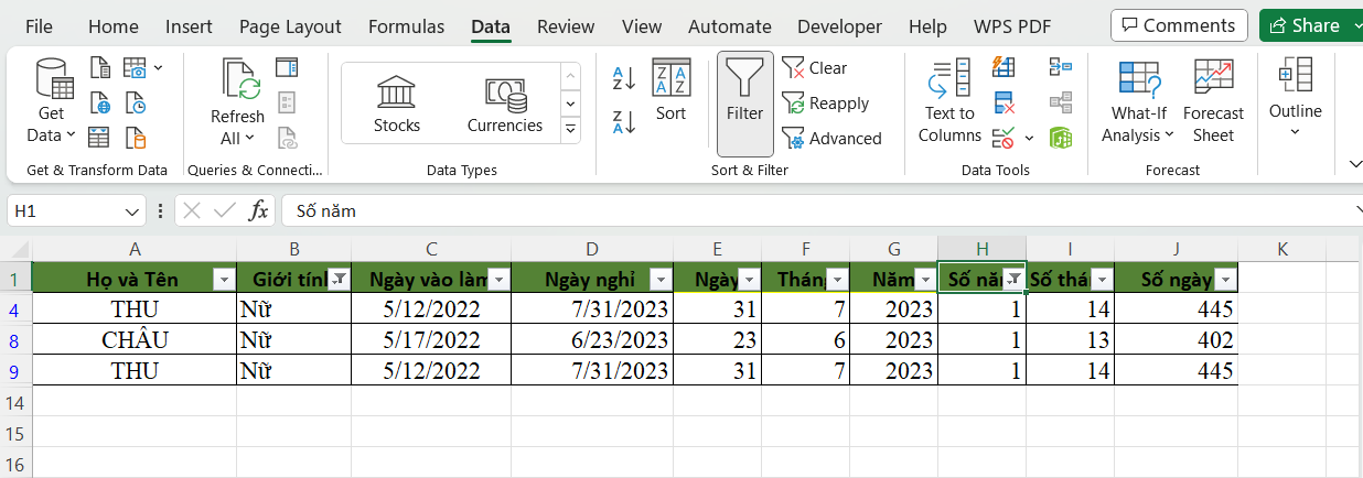 Cách dùng Autofilter trong Excel 3