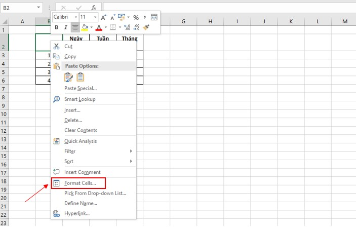 Cách gạch chéo ô trong Excel với Format Cells