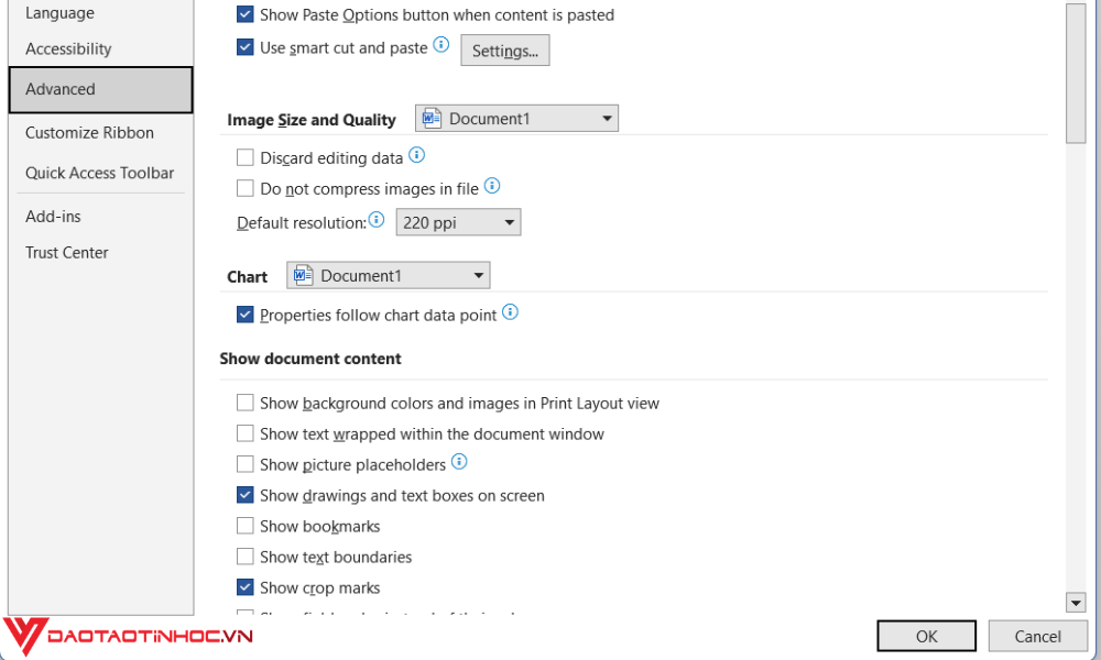 Cách giảm dung lượng file Word bằng việc tắt tính năng chỉnh sửa ảnh