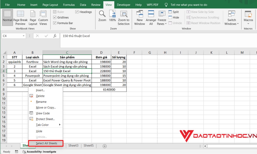 Cách in toàn bộ Sheet trong Excel 1