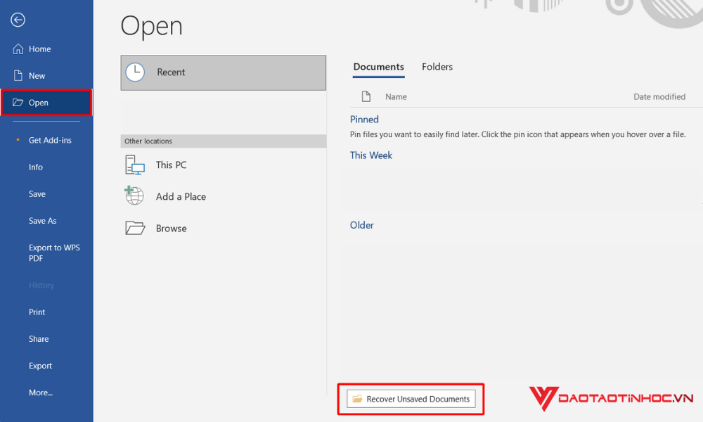 Cách lấy lại file Word chưa lưu với tính năng AutoSave 1