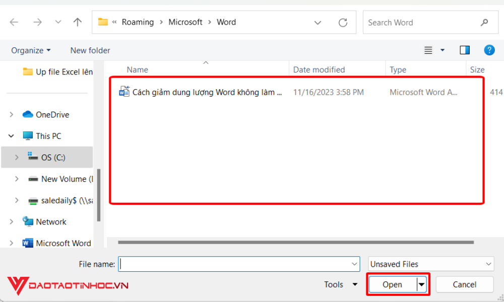 Cách lấy lại file Word chưa lưu với tính năng AutoSave 2