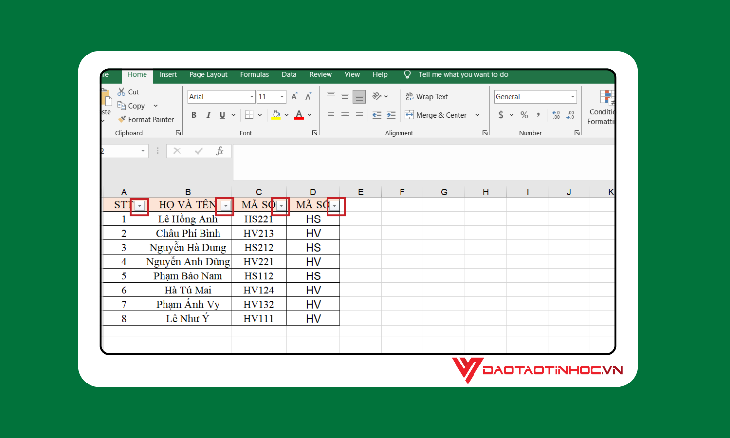 Cách lọc dữ liệu bằng Filter - Bước 3