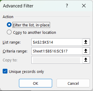 Cách lọc dữ liệu trong Excel nâng cao 2