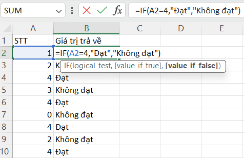 Cách sử dụng hàm IF có điều kiện trong Excel