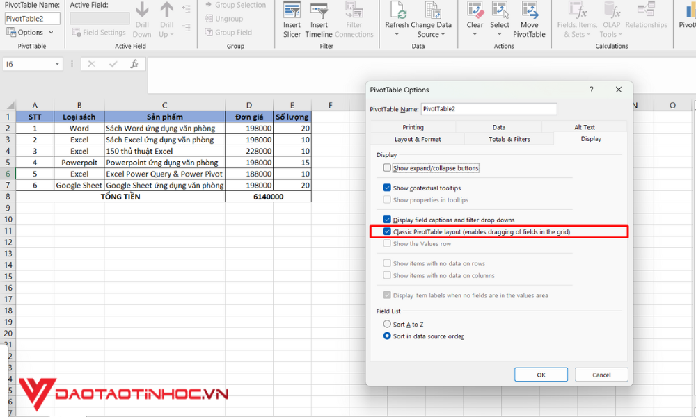 Cách sử dụng Pivot Table Excel bước 4