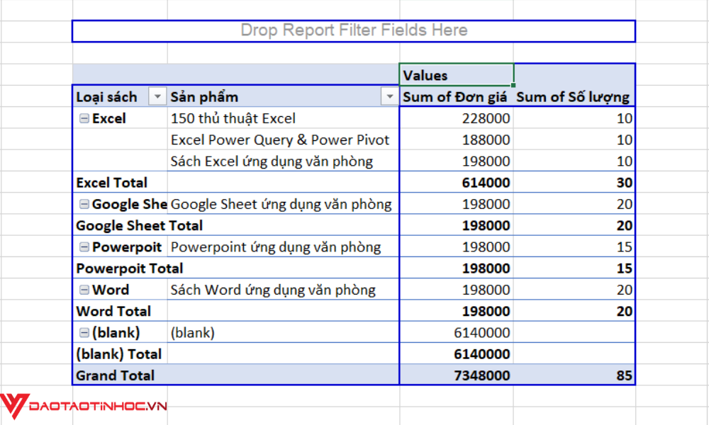 Cách sử dụng Pivot Table Excel bước 6